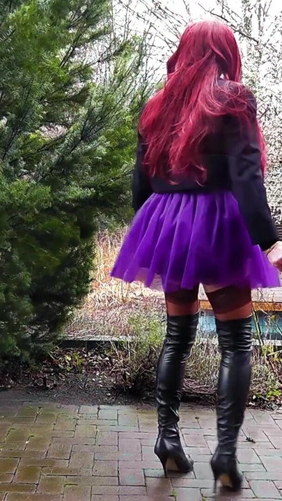 Thrilling moment from "Booted Sissy In Need For Cane & Dicks"