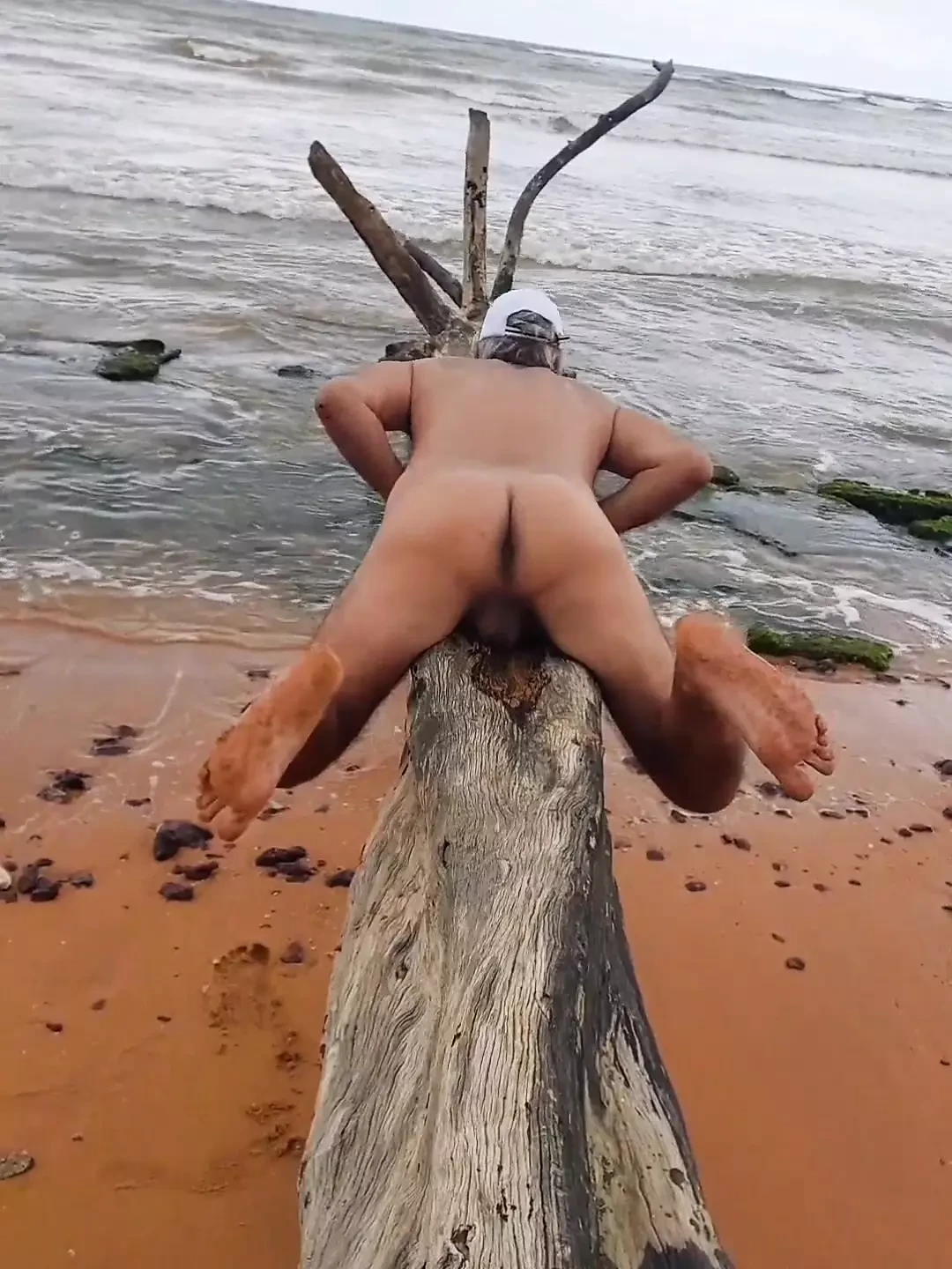 Naked ladysilva on the beach showing off her hot ass