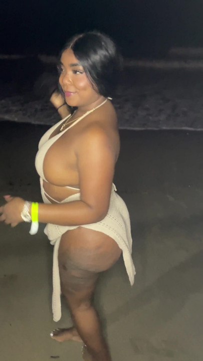 My stepsister seduces me and gives me a deepthroat blowjob on the beach | Clip 1