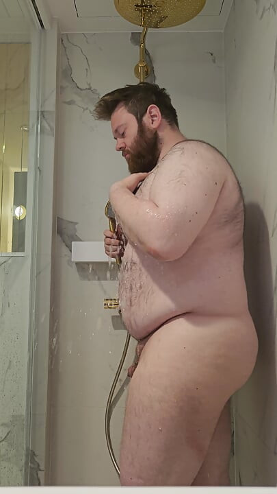 Chub showering in Poland