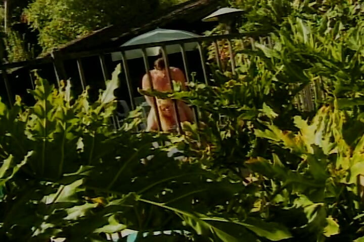 Classic Blonde MILF Rides Big Dick in the Backyard