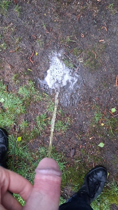 My pissing in garden