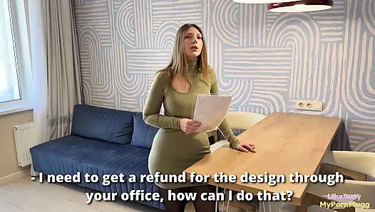 "DU KANNST MEINE MUSCHI ALS ENTSCHULDIGUNG BENUTZEN! Innendesignerin bot an, sich für die ruinierte Wohnung zu ficken und sie mochte es sogar!