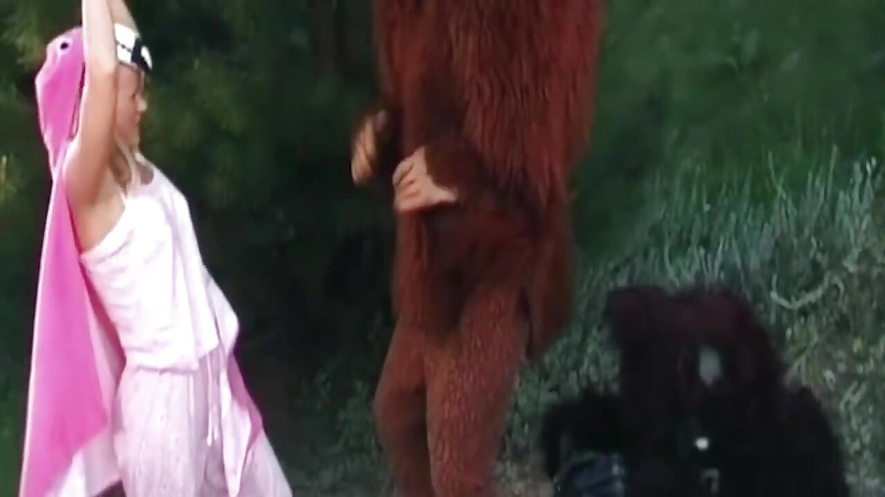 Mature Blonde MILF Sucks Hairy Bear Cock Outdoors