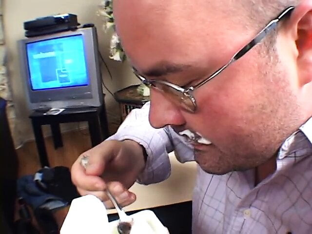 Blond deepthroats stud while another guy is watching them