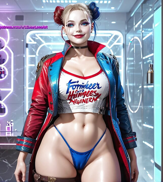 Beautiful Harley Quinn Busty Sensual Hentai Art