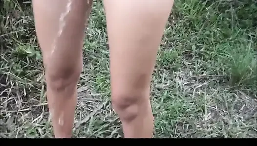 Teen Latina Face Sitting,trampling,pissing on Her Slave Outdoors