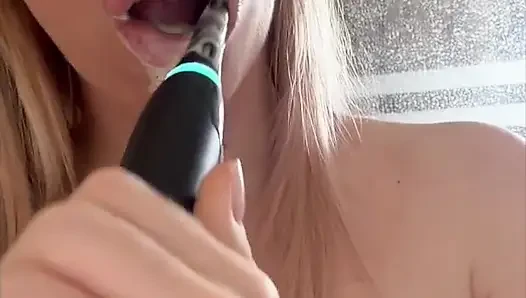 Real Home Shower Routine Turns Naughty. Shaving, Soapy Play and Strong Water Orgasm
