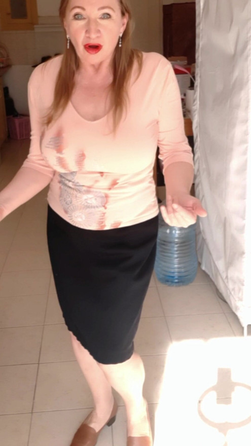Busty granny dance