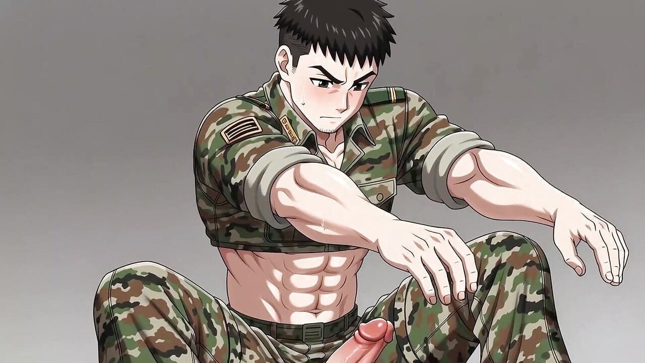 The movement of the big cock soldier