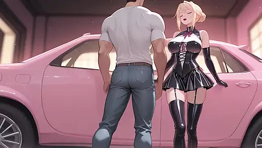 Sylvia hat einen typen mit einem riesigen schwanz erwischt und ihn hart gefickt. Hentai cosplay von Sylvia van Hossen