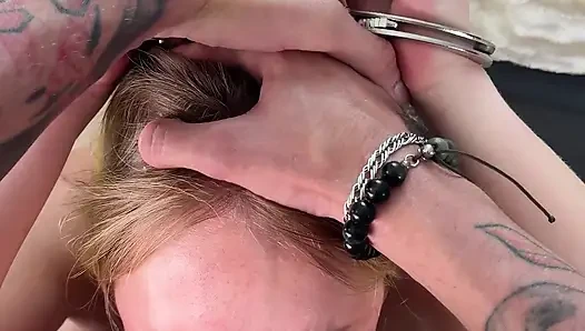 Rough Throat Fuck & Throatpie for a Spanked Slut