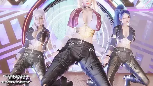 MMD - KARD - GUNSHOT - Ahri, Kaisa & Evelynn Sexy Kpop Dance League of Legends Hentai Uncensored 4K 60FPS