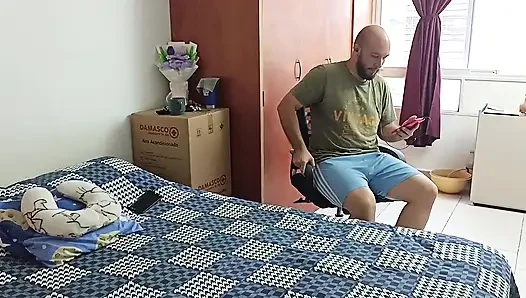 My MILF stepsister teaches me how to masturbate. Spanish porn.