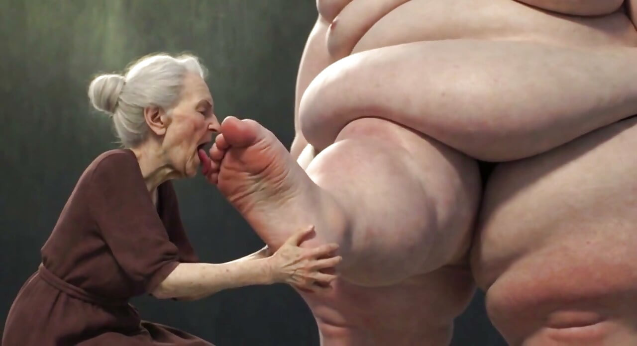 Abuelita de 90 años chupando obesa dedos de culo gordo - juego de pies extremadamente cachondo