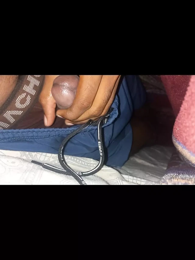 Indian gay boy is masturbating with his big dick while at night.