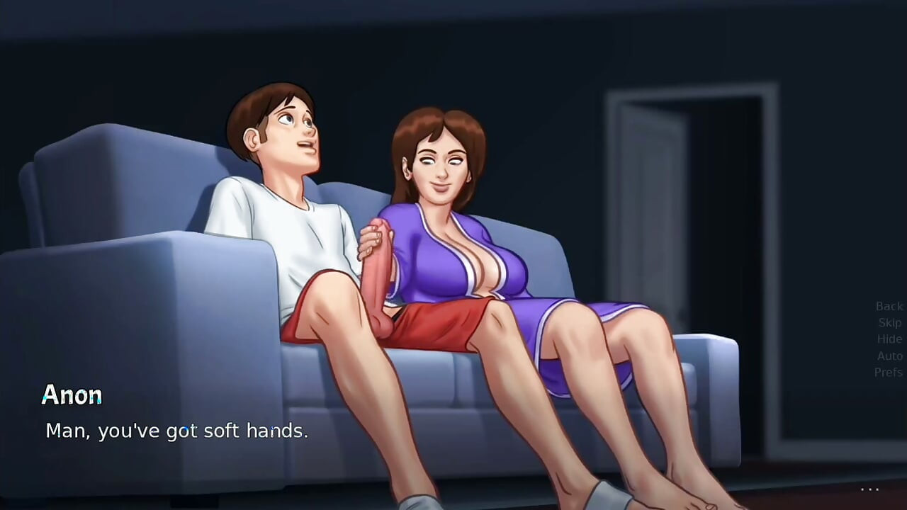Landlady Catches Student Jerking Off, Then Rubs His Huge Cock - summertime saga gameplay part 1