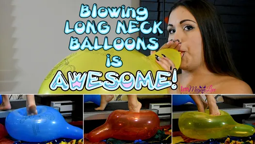 Blowing LONG NECK BALLOONS is Awesome - ImMeganLive