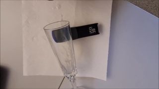 Cum into Champagne Glass