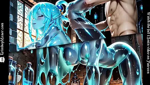 Aqua transformed into a perfect fuckable Goddess of Slime