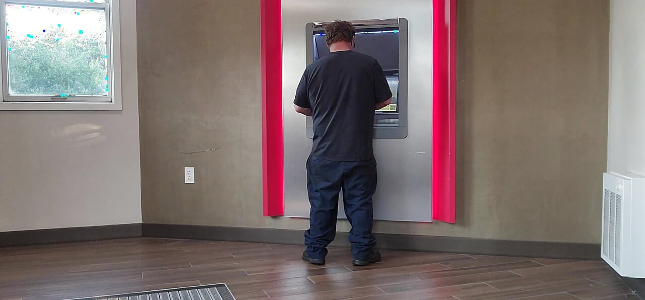 Jerking off at bank