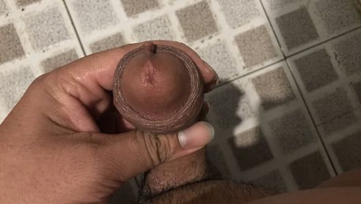 I'm so excited, get an erection, I fuck right away , Masturbation Cum In Tolet