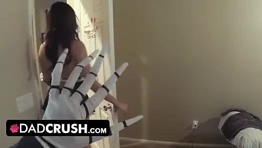DadCrush - Sweet Babe Celebrated Holloween By Getting Her Tight Twat Plowed Hard By Big Cock