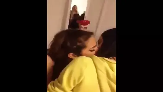 Amazing group of girls kissing each other tenderly