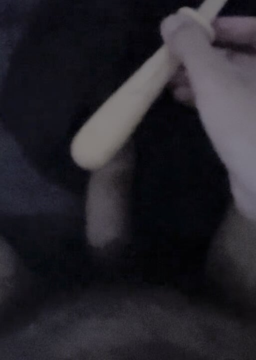 Wooden object in my ass and cumshot