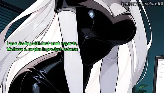 Carmilla Carmine caught her employee masturbating in the office (Dildo JOI)