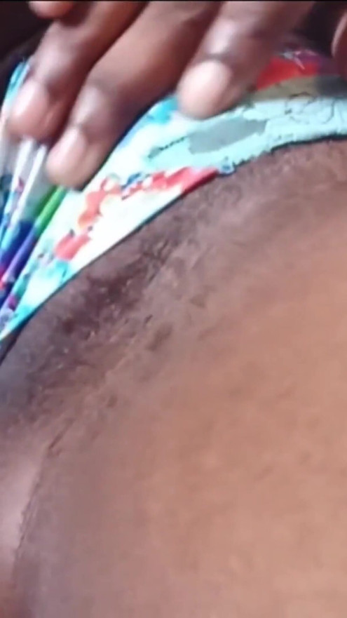 Pissing Outdoors Rubbing My Fat Black Pussy
