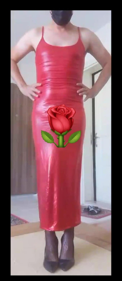 Leather dress sissy