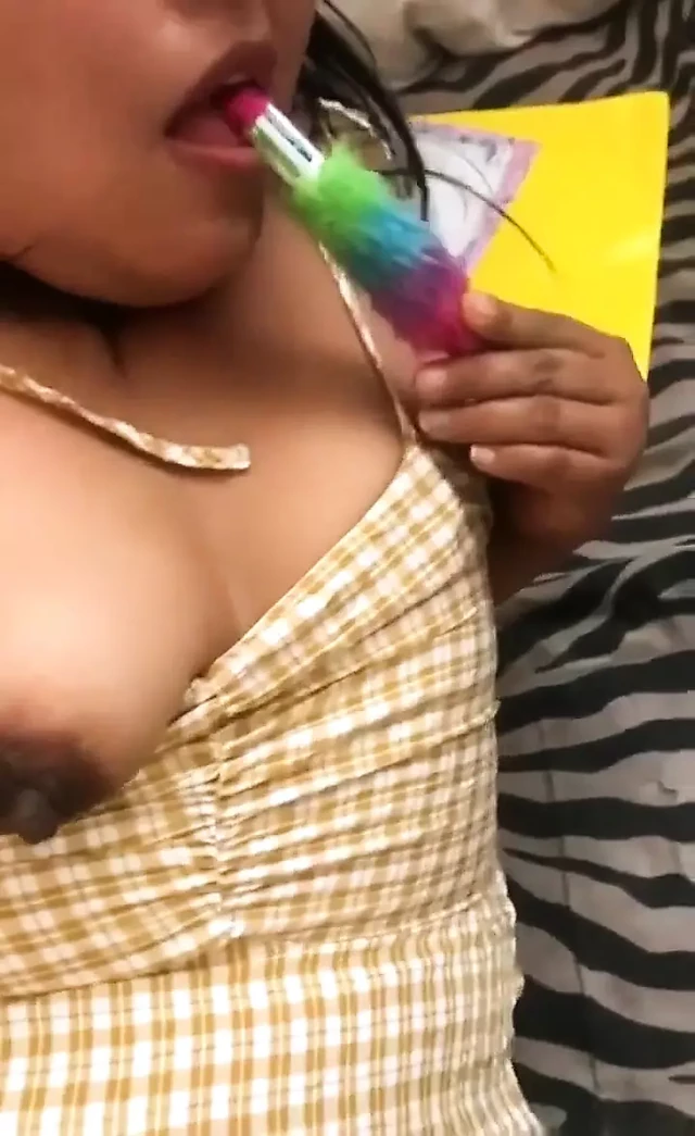 Slutty Wife Masturbates with a Thick Cock
