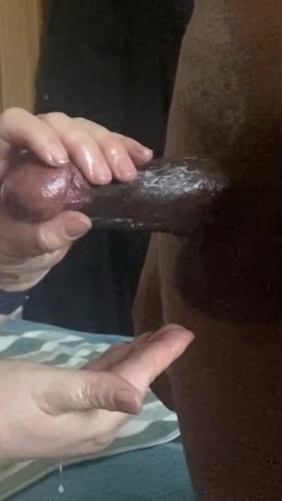 BBC cum spill in Milf oily hands. Dick massage from mild next door | Clip 1