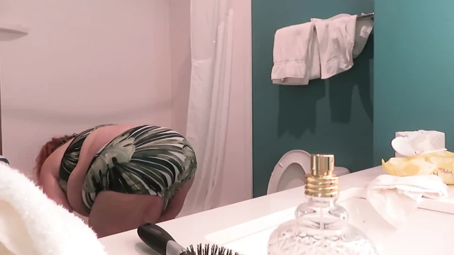 BBW nurse Vicki strips out of new 2 piece bikini set