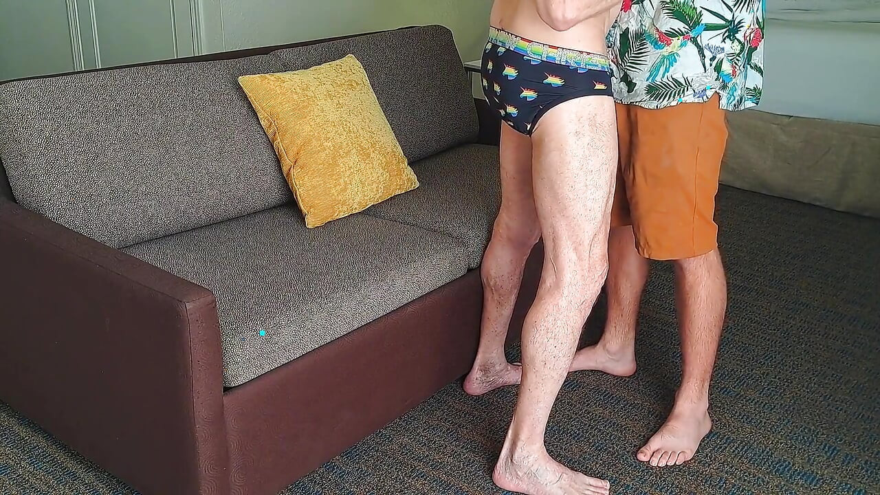 Daddy Hiding Huge Cock & Balls in His Underwear Let Boy C