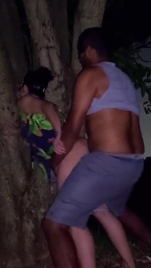 Hot married woman went out at night to go for a walk and ended up in the rod of the gifted and even drank milk in the square | Clip 1