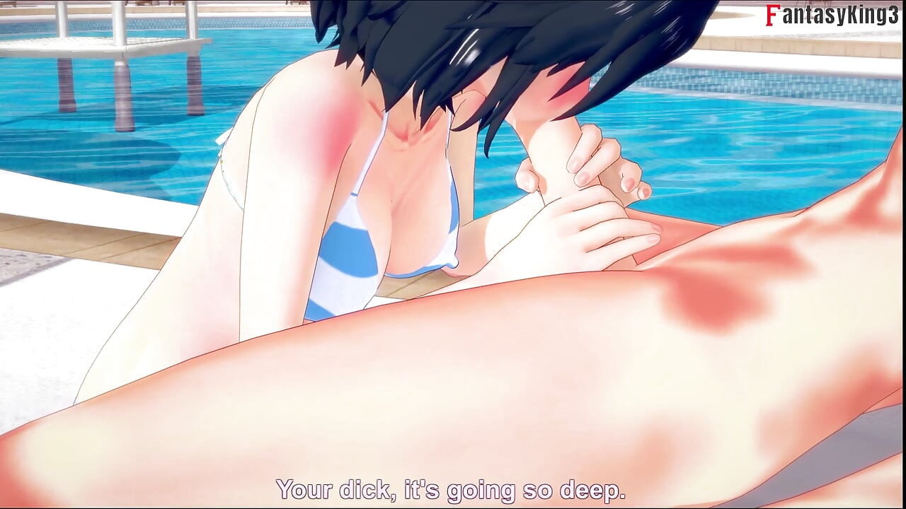 Ryuko Matoi ahegao sex on the pool - Killlakill