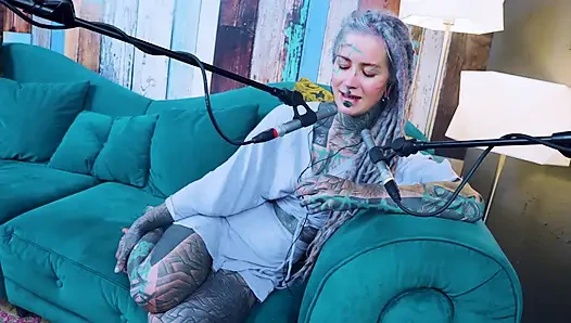 I talk about U - uncomfortable - ASMR podcast SFW talking goth skinny girl dreadlocks tattoo model inked girl