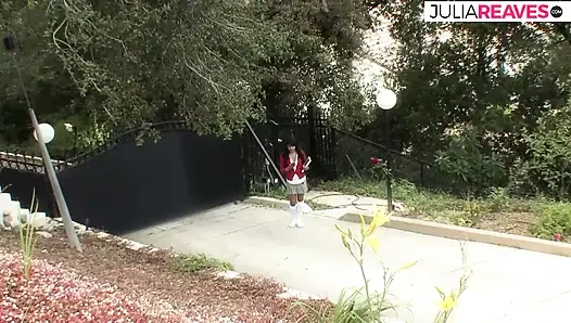 She is curious and runs into the expensive villa