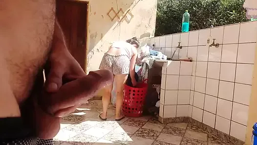 I Caught My Stepdaughter Doing Laundry in Shorts, I Got Horny and I Liked Her Super Hot Pussy