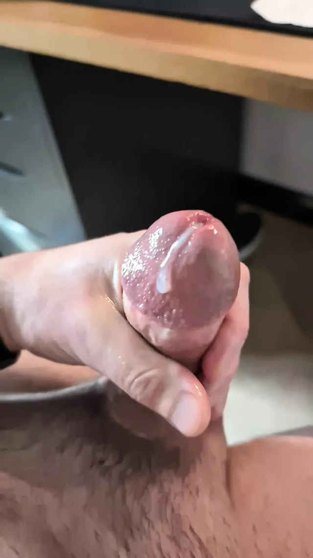 Slow Motion - Oiled Fast Stroking Cumshot