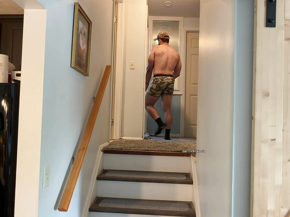 Bearded Muscle in Camo Boxer Briefs
