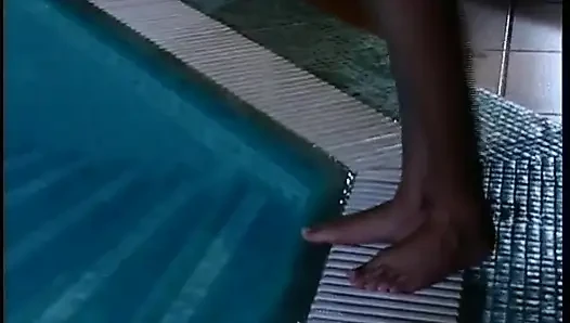 Amazing Brunette Gets Fucked Pool Side by a Big Hard Cock