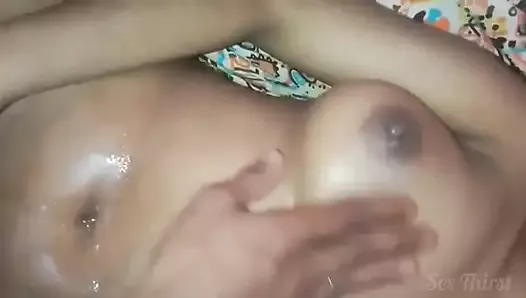 Indian Cheating Girl Cum on Her Body and Rubbing Pussy