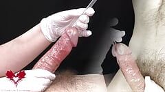 Close up handjob with urethral penetration - part 4