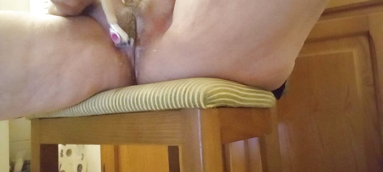 53 Year Old Amateur Shaves Her Hairy Pussy Closeup - Part 1