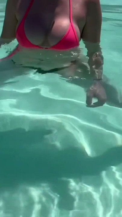 Cum to the pool with me wearing a micro bikini and showing my perfect body | Clip 1
