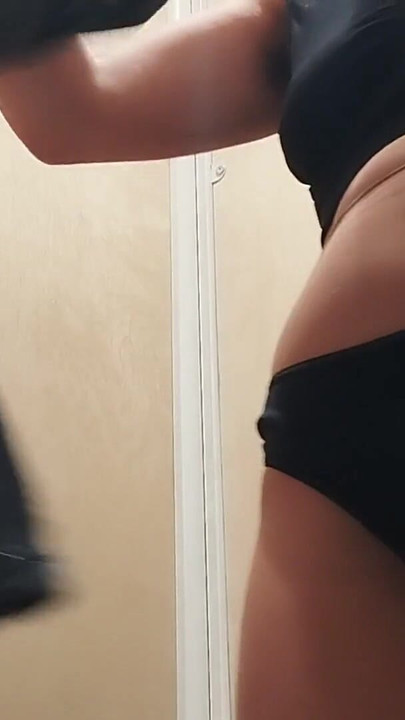 Stunning moment from "Naughty sexy milf tries on naked clothes. Hairy latina pussy tries on clothes in bed."
