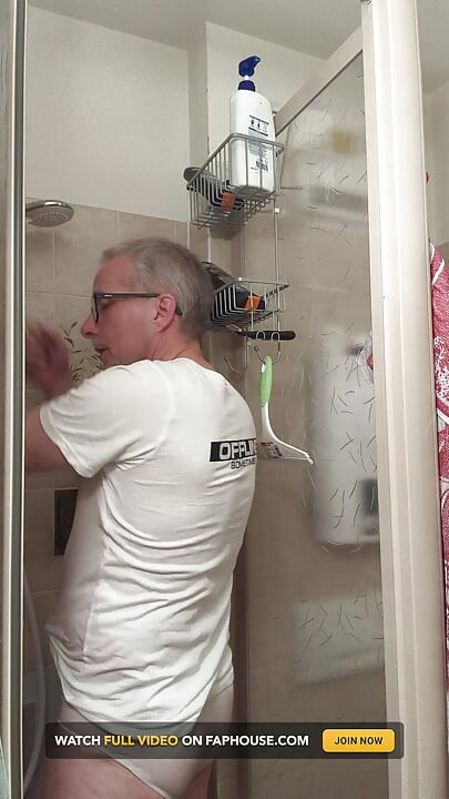 Wet T-shirt and Wet Underpants While Showering